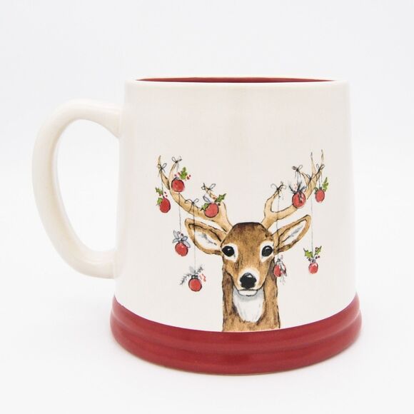Rae Dunn Christmas Mug, Cocoa Kisses Reindeer, 20oz Ceramic Double Sided Cup - Picture 2 of 10